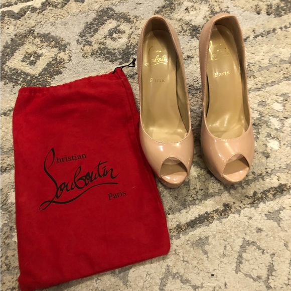 Christian louboutin Nude Platform Peep Toe Pumps - Picture 5 of 15